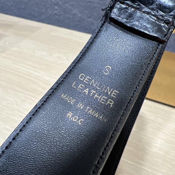 Vintage Express Concho Belt Womens Small/Black Croc Embossed Leather Brass - Picture 9 of 9